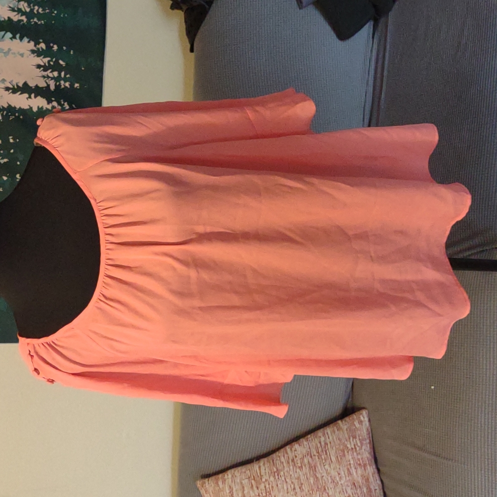 Zac & Rachel XL Porcelain Rose Colored Polyester Blouse w 3/4 Bell Sleeves NWT